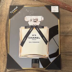 Crystal Luxe  No. 5 Eau Premiere Framed Art with Black and Gold Accents